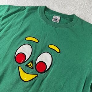 Vintage Delta Pro Weight Green Smile Face Crayon Shirt Large Men's Y2K Rare